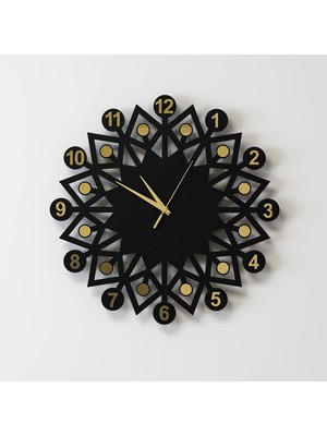 Decotimex Platınum Duvar Saati 40 x 40 (Siyah - Gold)