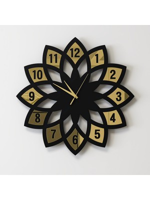 Decotimex Amber Duvar Saati 45 x 45 (Siyah - Gold)