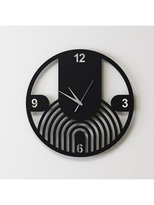 Decotimex Lotus Duvar Saati 40 x 40 (Siyah - Krom)
