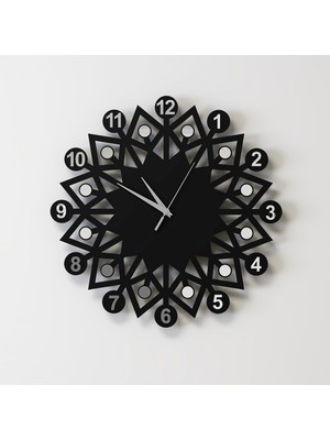 Decotimex Platınum Duvar Saati 40 x 40 (Siyah - Krom)