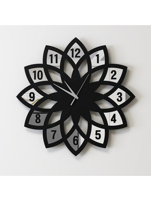 Decotimex Amber Duvar Saati 45 x 45 (Siyah - Krom)