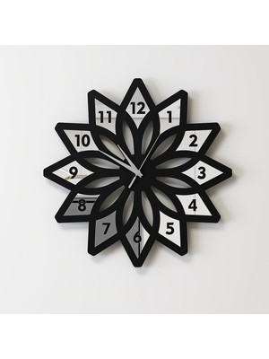 Decotimex Deluxe Duvar Saati 40 x 40 (Siyah - Krom)