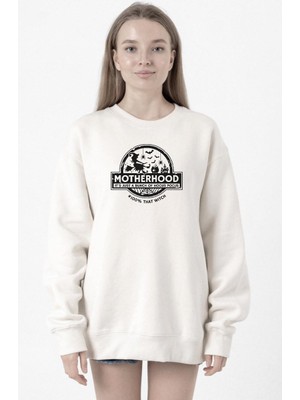 Tshirthane Motherhood Witch Beyaz Kadın 2ip Sweatshirt