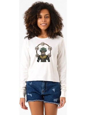 Tshirthane Demon Slayer Anime Hantengu Clone Ekstra Uzunkol Sweatshirt Ekru