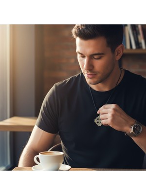 Hedea Krom Kaplama Kelt Haçı Figürlü Unisex Kolye - Yağlı Koton Kordonlu Ayarlanabilir Viking Düğümü Tasarım Otantik Madalyon