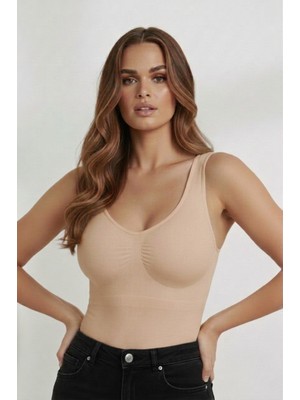 Mistirik Morcia Model Sıkılaştıcı 3iplik Seamless Model Düz Toparlayıcı Body Ten Renk