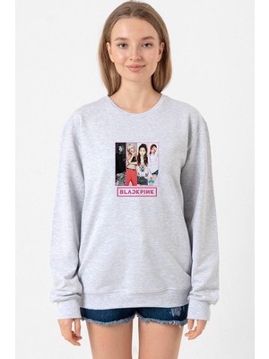 Tshirthane Black Pink Band Grimelanj Kadın 2ip Sweatshirt
