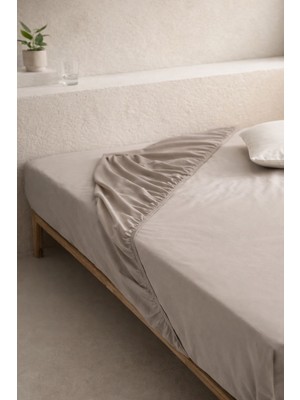Bedline Fıtted Çarşaf Pudra 100*200+30 cm Taş