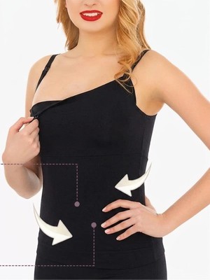 İmer Lingerie Imr 1298 Premium Series Pamuklu Modal Ortası Korseli Lohusa Emzirme Atleti