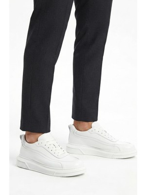Zerenyus Prevos Yüksek Kalite Kalın Taban Erkek Sneaker Beyaz
