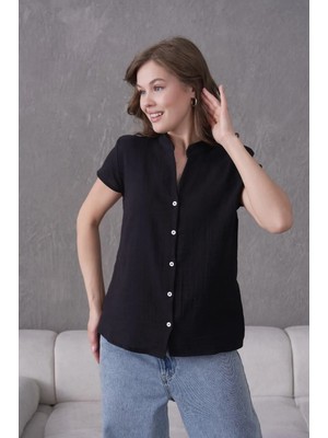 Muzotex Kadın Muslin Kumaş Gömlek