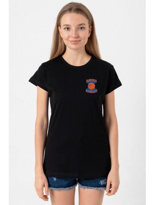 Dubious Handles Logo Siyah Kadın Tshirt