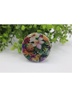 Buççin Online Mağaza Popsocket Telefon Tutacağı Desenli ve Baskılı Parmak Tutucu Mor Plastik