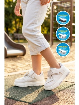 Cool Yıldız P Beyaz-Gümüş Kız Çocuk Spor Ayakkabı