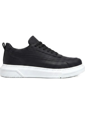 Zerenyus Prevos Yüksek Kalite Kalın Taban Erkek Sneaker Siyah Beyaz
