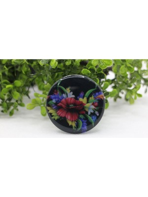 Buççin Online Mağaza Popsocket Telefon Tutacağı Desenli ve Baskılı Parmak Tutucu Mor Plastik