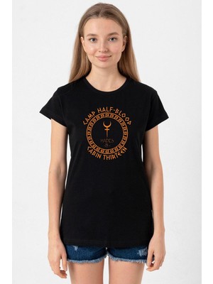 Camp Half Blood Hades Siyah Kadın Tshirt
