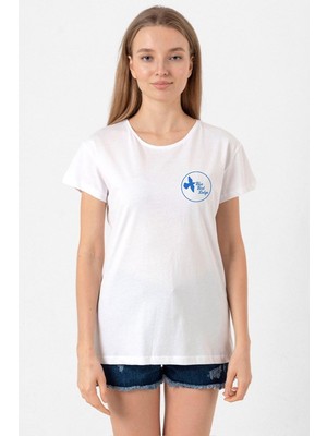 The Mentalist Blue Bird Lodge Beyaz Kadın Bisikletyaka Tshirt