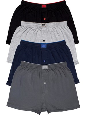 Tutku Erkek Penye Düz Boxer 4 Renk 4'lü Paket