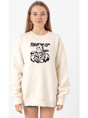 Tshirthane Friday The 13th Halloween Ekru Kadın 2ip Sweatshirt