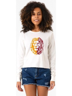 Tshirthane Sarı Kırmızı Aslan Ekru Ekstra Uzunkol Sweatshirt