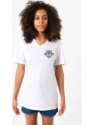 Revel Legacy Tumbleweeds Beyaz Kadın V Yaka Tshirt