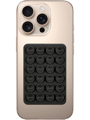 Buççin Online Mağaza Cam ve Düz Yüzeylere Yapışan Vakumlu Telefon Tutucu Vantuz Yapışkanlı Kaymaz Telefon Kılıfı Için Siy