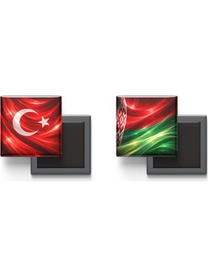İberk Buzdolap Magnetleri - Belarus Bayrağı ve Türk Bayrağı - 2'li Set Magneti