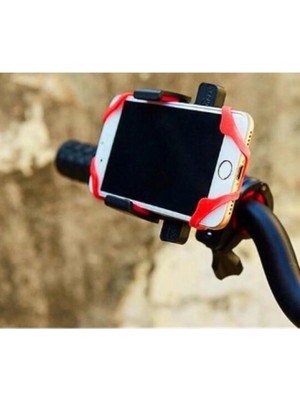 Buççin Online Mağaza Lastik Destekli Standlı Bisiklet Telefon Tutucu Siyah