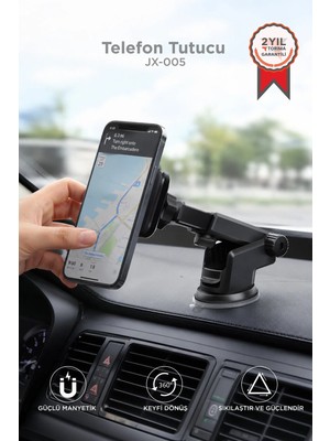 Buççin Online Mağaza Araç Içi Telefon Tutucu Çok Amaçlı Magnetic Car Holder JX-005 Siyah Beyaz