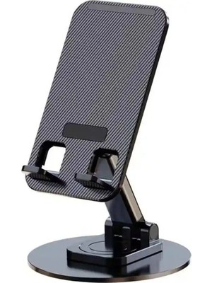 Buççin Online Mağaza Yüksek Kalite Metal Masaüstü Telefon Tablet Tutucu Kaymaz 360 Döner Cep Telefon Tutucusu Siyah Metal