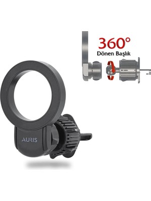 Buççin Online Mağaza H130 Araç Içi Havalandırma Manyetik Telefon Tutucu Siyah Metal
