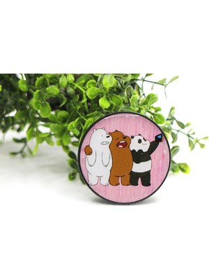Buççin Online Mağaza Popsocket Telefon Tutacağı Desenli ve Baskılı Parmak Tutucu Mor Plastik