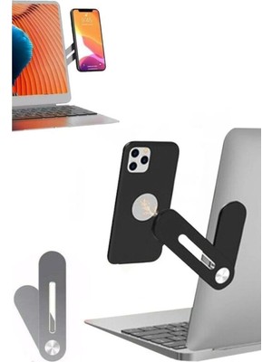Buççin Online Mağaza Manyetik Laptop Masaüstü Bilgisayar Cep Telefonu Tutucu Stant Gri