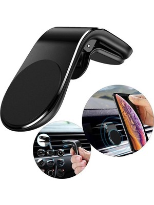 Buççin Online Mağaza Tüm Araçlara Uyumlu Universal Model Oto Mıknatıslı Araç Telefon Tutucu Havalandırma Tutacağı Siyah P