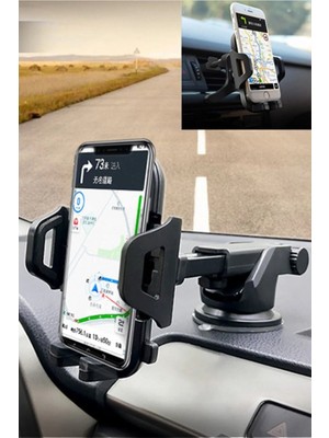 Buççin Online Mağaza Tekno-Tech 2in1 Torpido Üstü Teleskopik Veya Havalandırma Tipi Araç Telefon Tutucu Beyaz