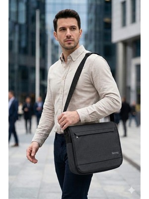 Viatox SR-011 UNISEX Kanvas Postacı Çantası Askılı Omuz Çantası Okul Çantası Körüklü Çapraz Çanta SİYAH