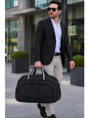Viatox SR-08 UNISEX HAVLU KUMAŞ HOSTES VALİZ SEYAHAT TATİL SPOR HASTANE ÇOK GÖZLÜ EL VE OMUZ SİYAH