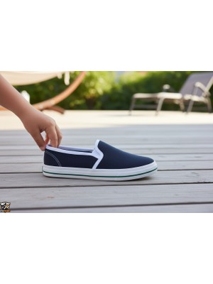 Çocuk&bebek Unisex Kız Erkek Sneaker Bağcıksız Kanvas Keten Sneaker Spor Ayakkabı