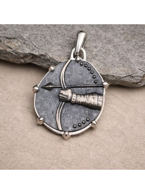 Ebrar Silver Gümüş Yay Burç Kolye Ucu Mat 925 Ayar Gümüş Yay Figürlü Unisex Kolye Ucu