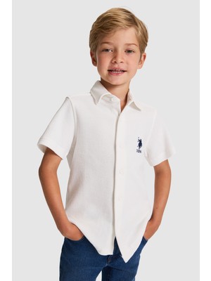 U.s. Polo Assn. Erkek Çocuk Beyaz Gömlek Örme 50325468-VR013