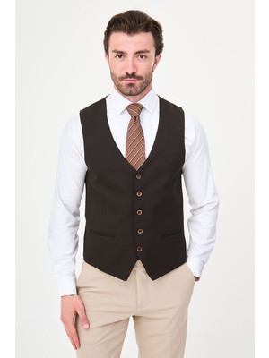MCR Düz Slim Fit Klasik Erkek Yelek