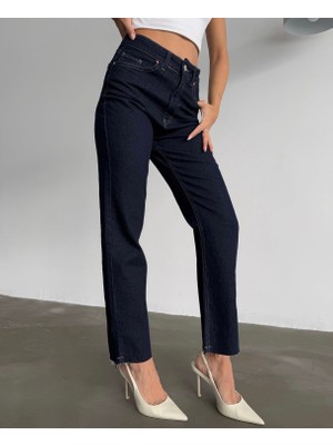 Aida Fashion Çift Diz Lazer Bol Paça Jeans
