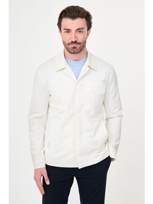 MCR Düz Slim Fit Apaç Yaka Gizli Düğmeli Mevsimlik Erkek Mont