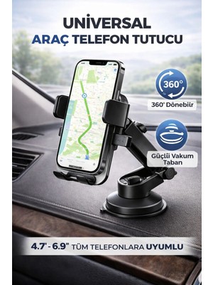 Buççin Online Mağaza K10B Vakumlu Araç Telefon Tutucu ZR950 Çok Renkli