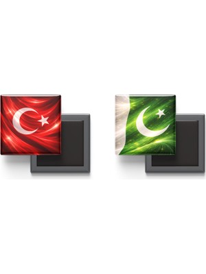 İberk Buzdolap Magnetleri - Pakistan Bayrağı ve Türk Bayrağı - 2'li Set Magneti
