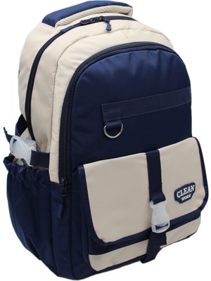 MegiHero Çok Bölmeli Okul Çantası Unisex Okul Sırt Çantası 26012 GRY26012