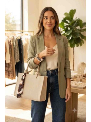 Linas Collection Kadın Modern & Şık Hasır Dokulu Günlük Kol Çantası