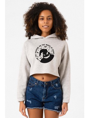 Tshirthane Oogie Boogie Grimelanj Kadın Crop Kapşonlu