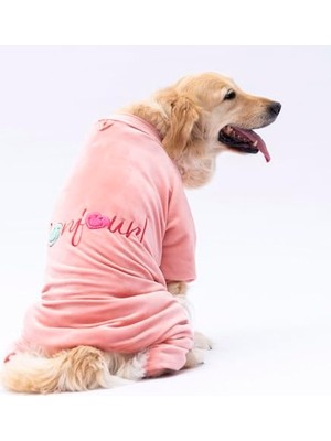 Die Grup Rose Bonjour Kadife Orta-Büyük Irk Köpek Tulumu (4xl)